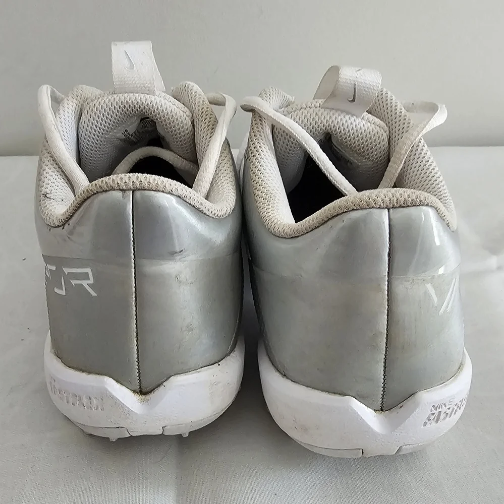 NIKE Phantom White & Gray Youth Sports Cleats, Shoes